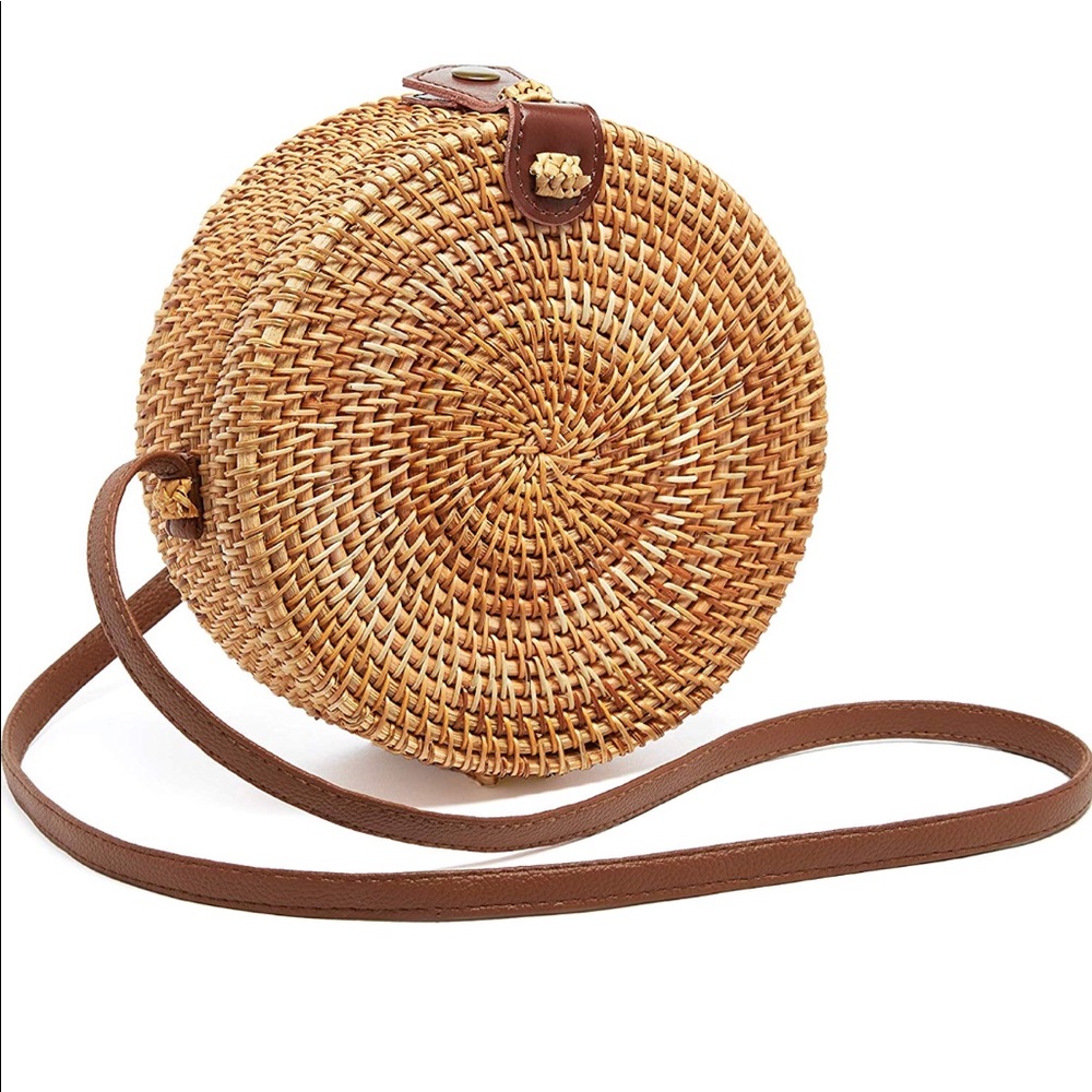 💕LAST  1 💕 Aquilina Bamboo Circle Rattan Bag - Picture 4 of 8